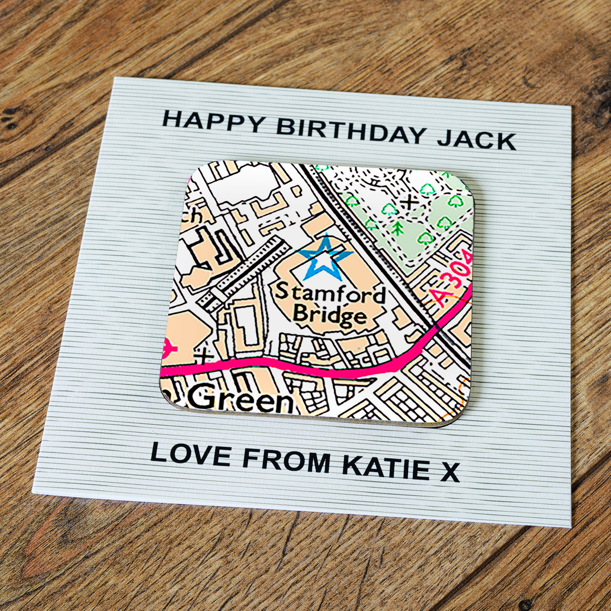 Personalised Football Stadium Coaster Cards: 8 - Greeting Cards By Gift Moments