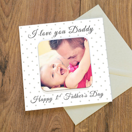 Personalised Love You Daddy Photo Upload Coaster Card I love you Daddy - Greeting Cards at Gift Moments