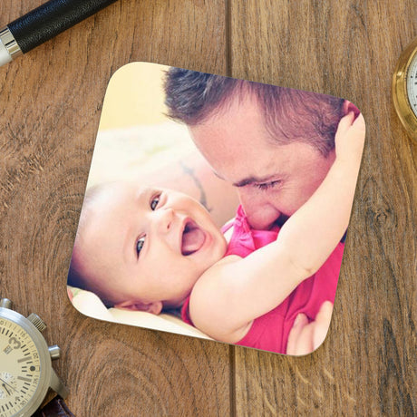 Personalised Love You Daddy Photo Upload Coaster Card - Greeting Cards at Gift Moments