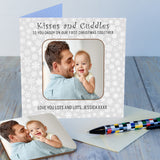 Personalised Daddy First Christmas Photo Coaster Card - Greeting Cards at Gift Moments