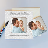 Personalised Daddy First Christmas Photo Coaster Card - Greeting Cards at Gift Moments