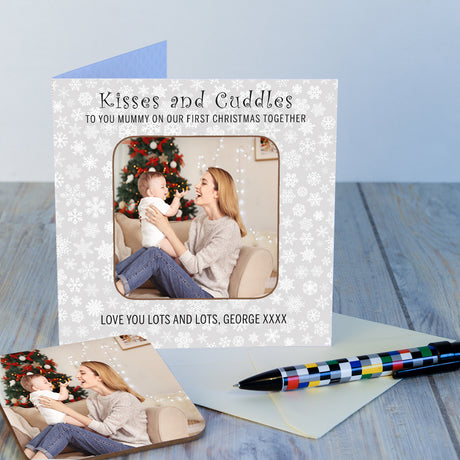 Personalised Mummy First Christmas Photo Coaster Card - Greeting Cards at Gift Moments