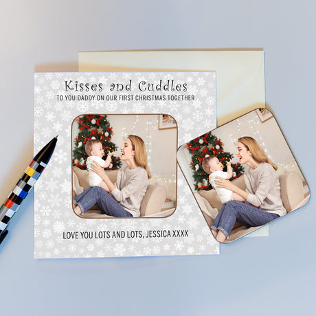 Personalised Mummy First Christmas Photo Coaster Card - Greeting Cards at Gift Moments