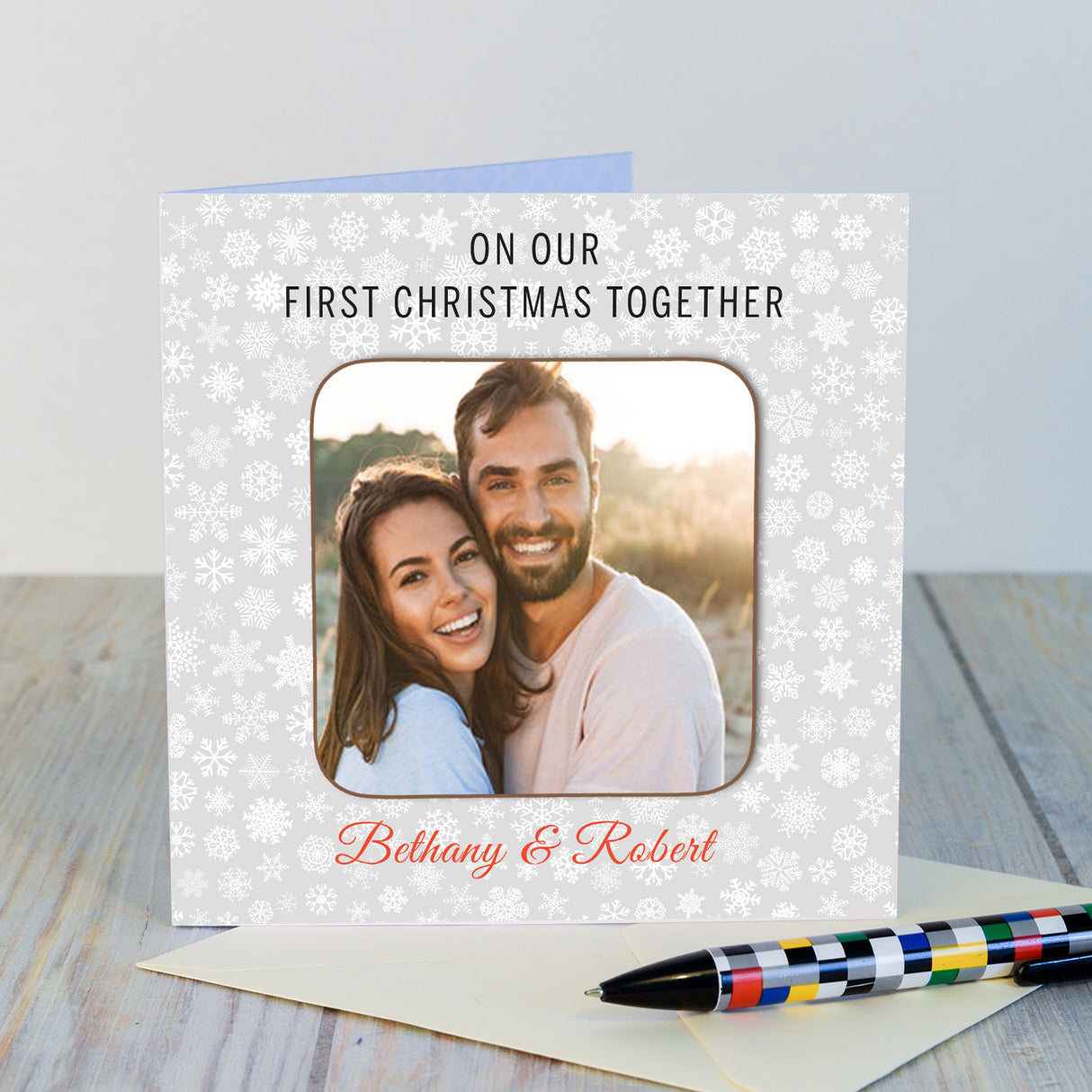 Personalised On Our First Christmas Photo Coaster Card Default Title - Greeting Cards at Gift Moments