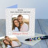 Personalised On Our First Christmas Photo Coaster Card - Greeting Cards at Gift Moments