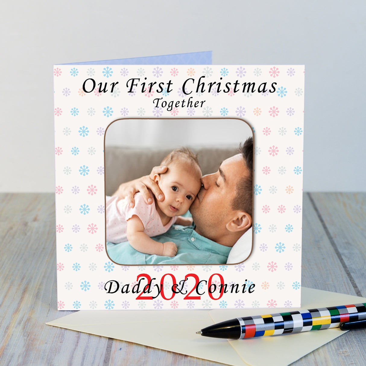 Personalised Our First Christmas Together Photo Coaster Card Default Title - Greeting Cards at Gift Moments