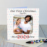 Personalised Our First Christmas Together Photo Coaster Card - Greeting Cards at Gift Moments