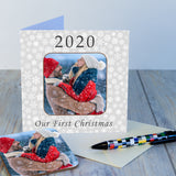 Personalised Our First Christmas Year Photo Coaster Card - Greeting Cards at Gift Moments