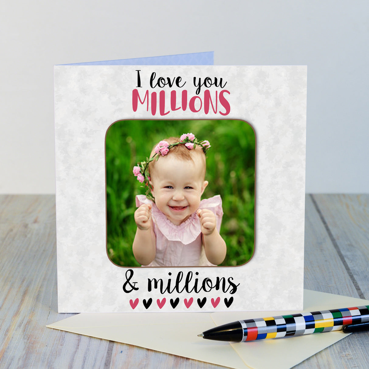 Personalised I Love You Millions Photo Coaster Card Default Title - Greeting Cards at Gift Moments