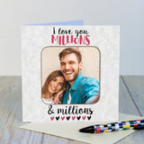 Personalised I Love You Millions Photo Coaster Card - Greeting Cards at Gift Moments