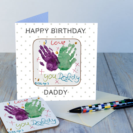 Personalised Kids Artwork Coaster Card - Greeting Cards at Gift Moments