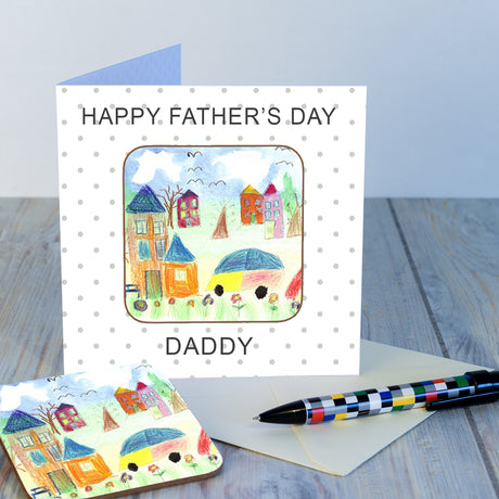 Personalised Kids Artwork Coaster Card - Greeting Cards at Gift Moments