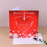 Personalised Christmas Card with Heart Decoration Default Title - Greeting Cards at Gift Moments