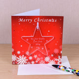 Personalised Christmas Card with Star Decoration Default Title - Greeting Cards at Gift Moments