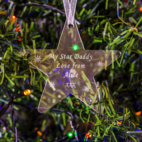 Personalised Christmas Card with Star Decoration - Greeting Cards at Gift Moments