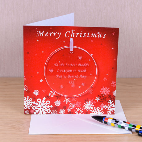 Personalised Christmas Card with Round Decoration Default Title - Greeting Cards at Gift Moments