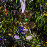 Personalised Christmas Card with Teddy Decoration - Greeting Cards at Gift Moments