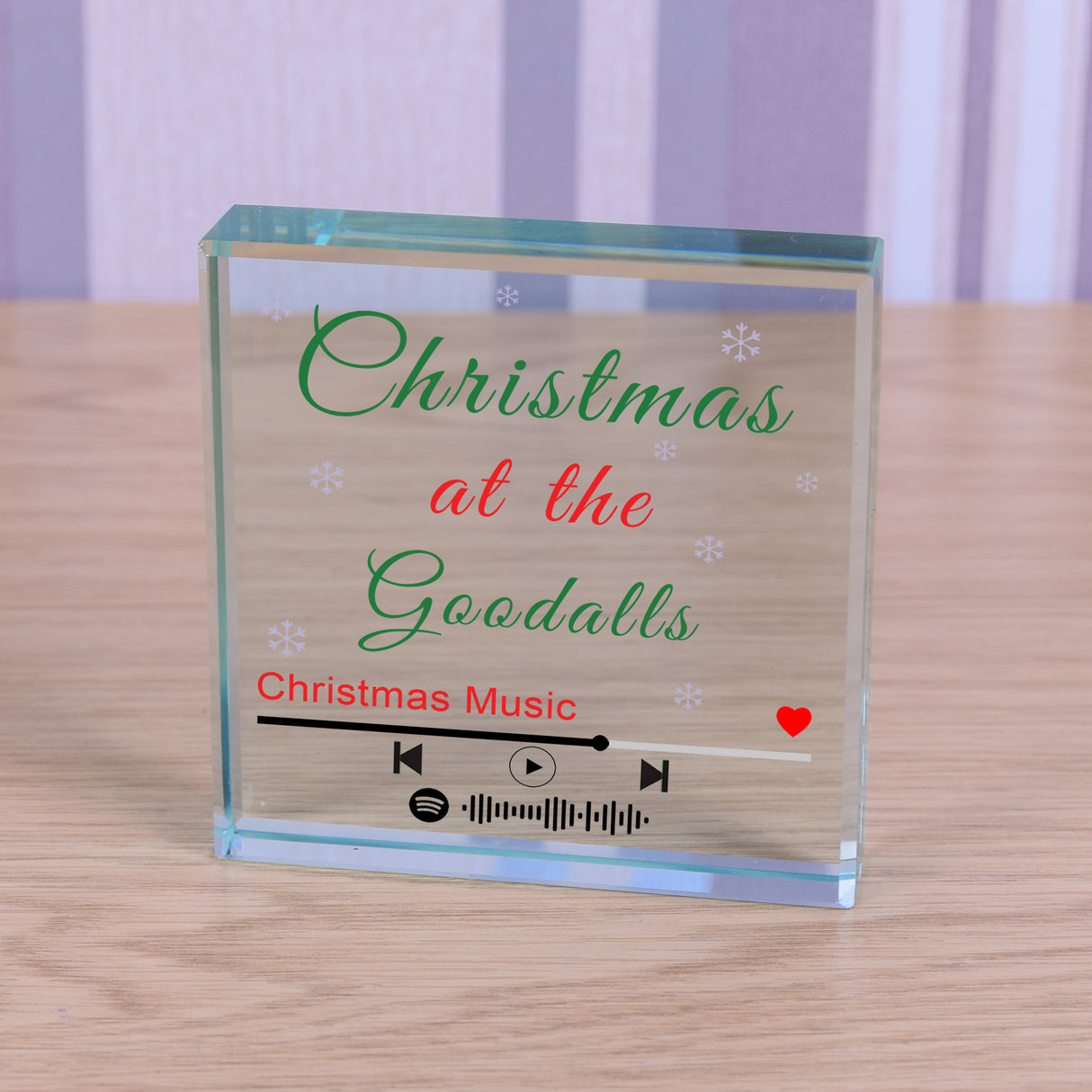 Personalised Spotify Christmas Playlist Glass Token: 3 - Christmas Decorations By Spotify Codes