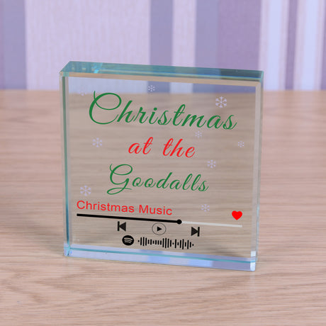 Personalised Spotify Christmas Playlist Glass Token - Christmas Decorations at Gift Moments