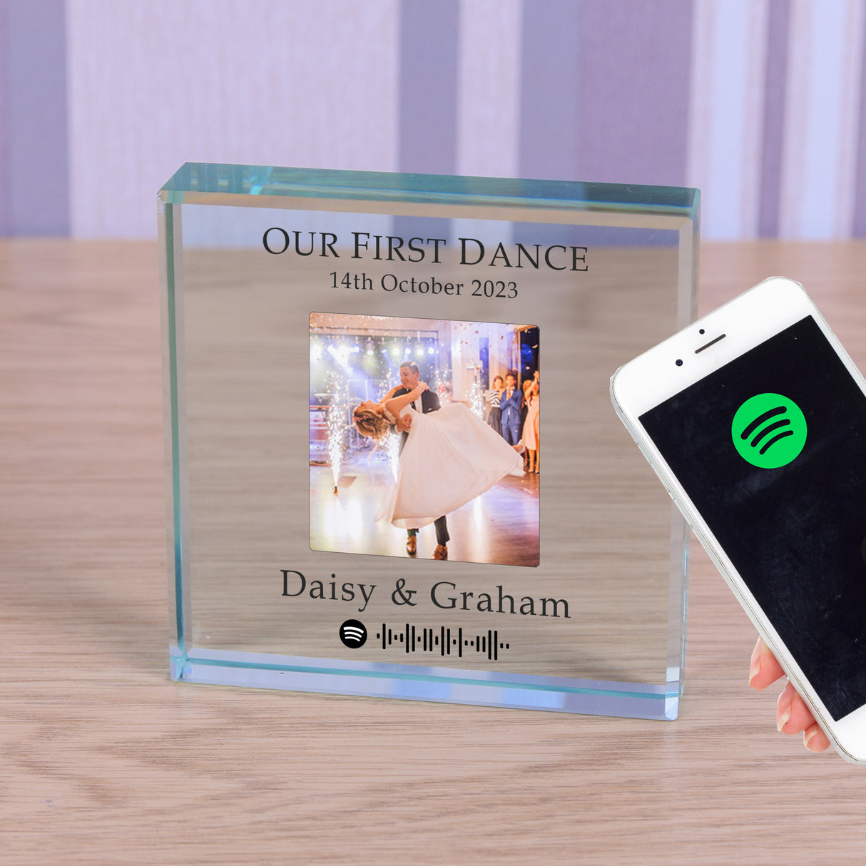 Personalised First Dance Spotify Glass Token - Keepsakes at Gift Moments