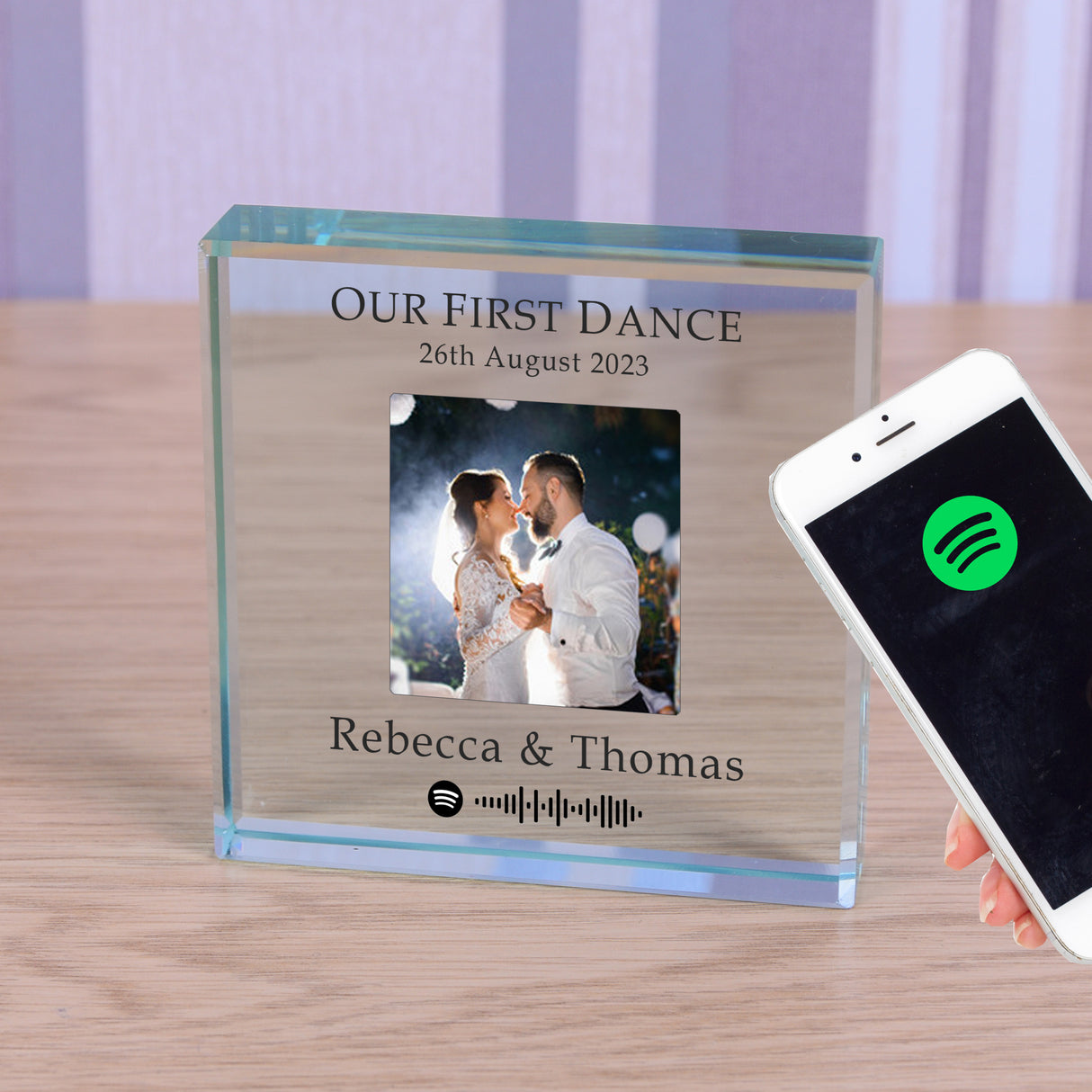 Personalised First Dance Spotify Glass Token - Keepsakes at Gift Moments