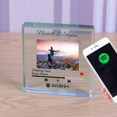 Personalised Spotify Our Song Glass Token - Keepsakes at Gift Moments