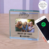 Personalised Birthday Year Spotify Playlist Glass Token - Keepsakes at Gift Moments