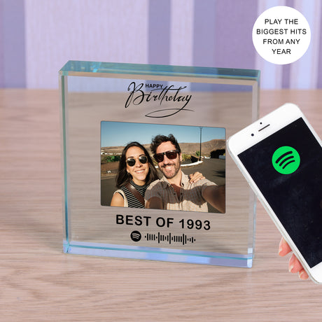 Personalised Birthday Year Spotify Playlist Glass Token - Keepsakes at Gift Moments