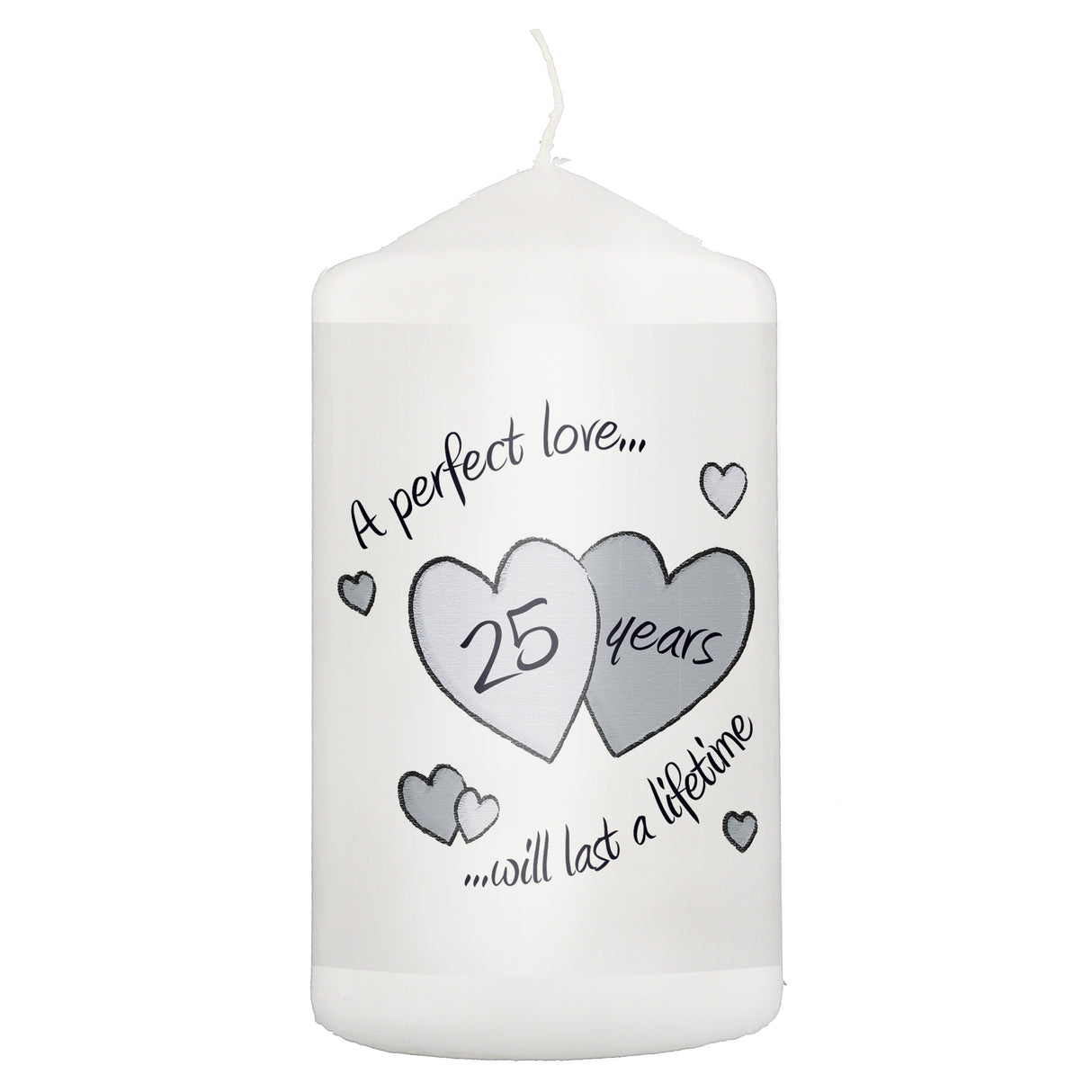 Perfect Love Silver Anniversary Candle: 2 - Candles By Gift Moments