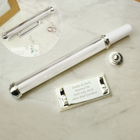 Personalised Plain Silver Plated Certificate Holder - Certificate Holders at Gift Moments