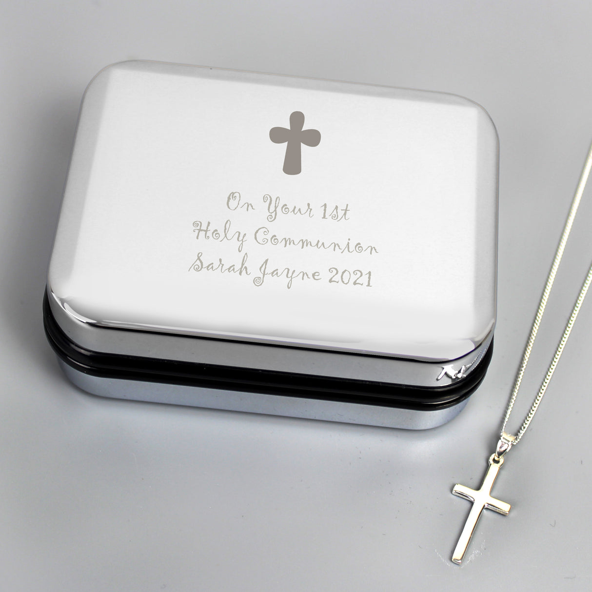 Personalised Cross Necklace and Box Default Title - Jewellery Boxes at Gift Moments