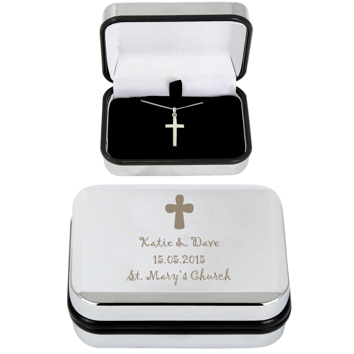 Personalised Cross Necklace and Box - Jewellery Boxes at Gift Moments