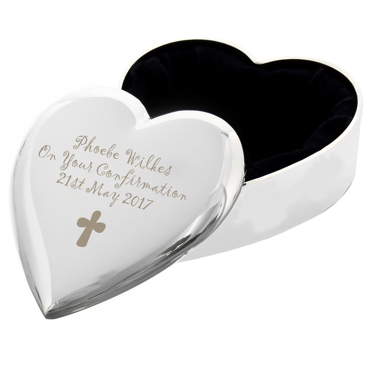 Personalised Cross Heart Trinket Box - Trinket Boxes at Gift Moments