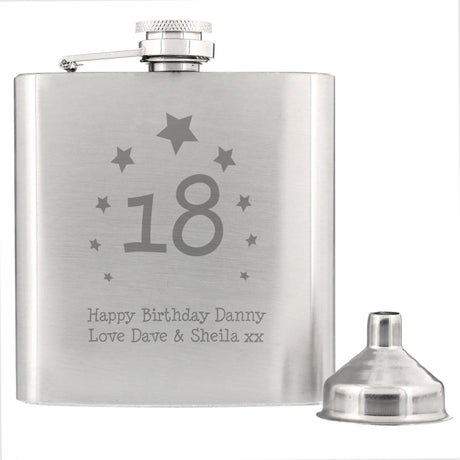 Personalised Stars Age Hip Flask - Hip Flasks at Gift Moments