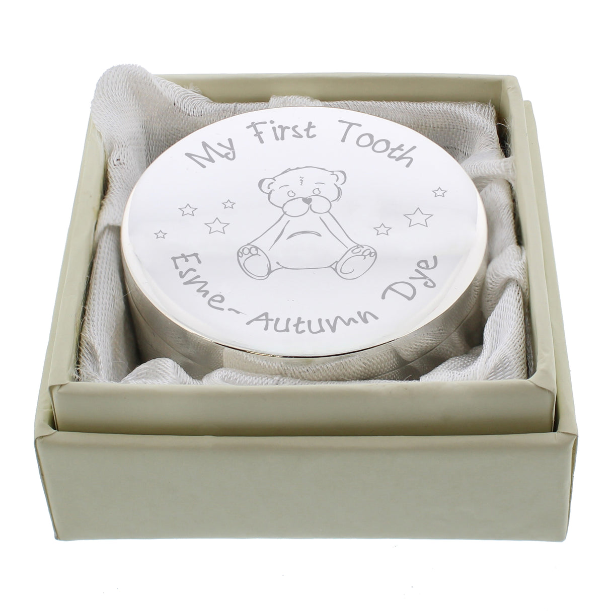 Personalised Teddy My First Tooth Trinket Box - Trinket Boxes at Gift Moments