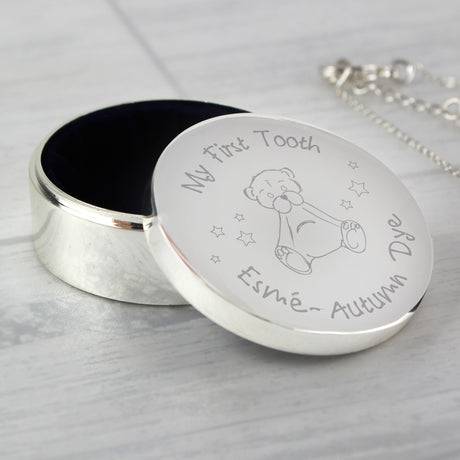 Personalised Teddy My First Tooth Trinket Box - Trinket Boxes at Gift Moments