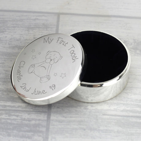 Personalised Teddy My First Tooth Trinket Box - Trinket Boxes at Gift Moments