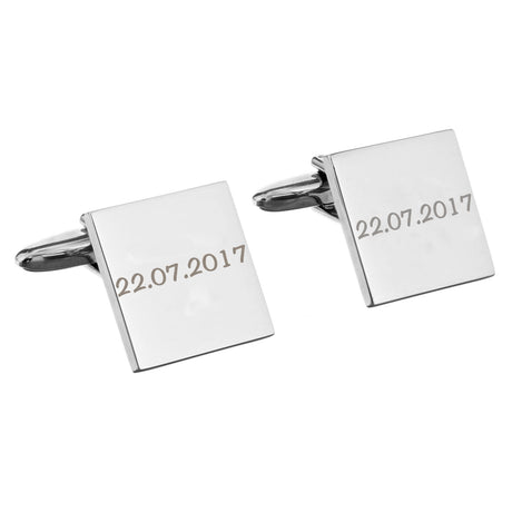 Personalised Any Message Square Cufflinks - 1 line - Cufflinks & Tie Slides at Gift Moments