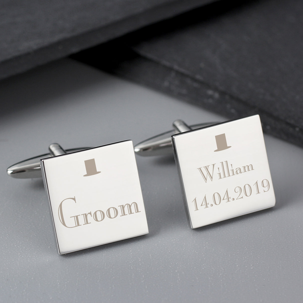 Personalised Wedding Groom Square Cufflinks Default Title - Cufflinks & Tie Slides at Gift Moments