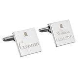 Personalised Wedding Groom Square Cufflinks - Cufflinks & Tie Slides at Gift Moments