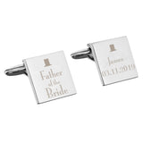 Personalised Wedding Father of the Bride Square Cufflinks - Cufflinks & Tie Slides at Gift Moments