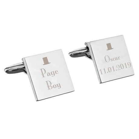 Personalised Wedding Page Boy Cufflinks - Cufflinks & Tie Slides at Gift Moments