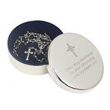 Personalised Rosary Beads and Cross Round Trinket Box - Trinket Boxes at Gift Moments