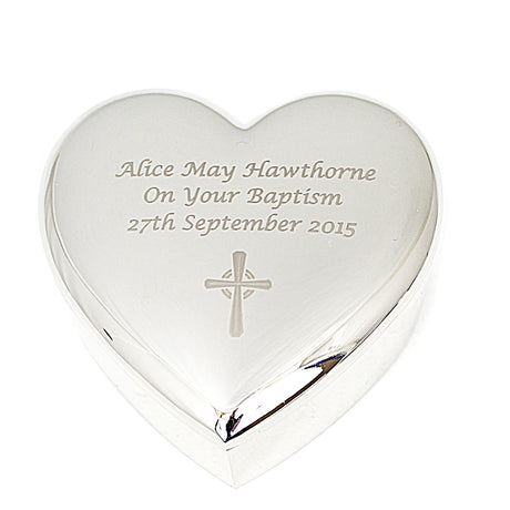 Personalised Rosary Beads and Cross Heart Trinket Box - Trinket Boxes at Gift Moments