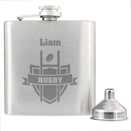 Personalised Rugby Hip Flask - Hip Flasks at Gift Moments