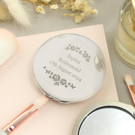 Personalised Vintage Rose Compact Mirror - Compact Mirrors at Gift Moments