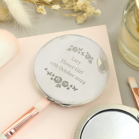 Personalised Vintage Rose Compact Mirror - Compact Mirrors at Gift Moments