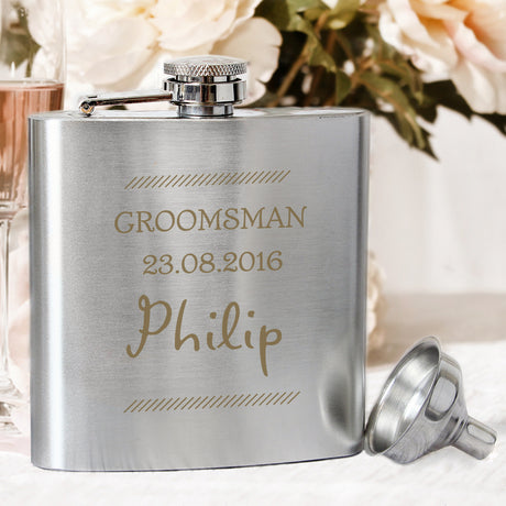 Personalised Classic Stainless Steel Hip Flask - Hip Flasks at Gift Moments