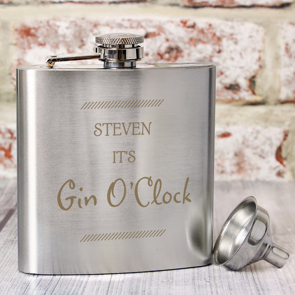 Personalised Classic Stainless Steel Hip Flask - Hip Flasks at Gift Moments