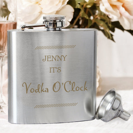 Personalised Classic Stainless Steel Hip Flask - Hip Flasks at Gift Moments